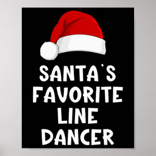 Poster Noël Père Noël Favori Line Dancer Funny Danci