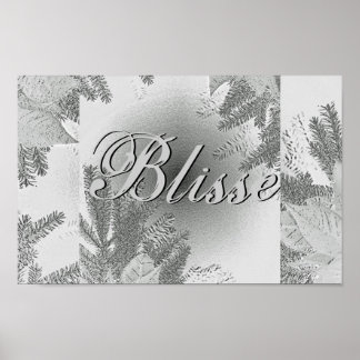 Poster Noël Poinsettia Blisse Blanc Et Gris