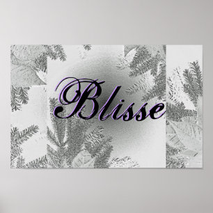 Poster Noël Poinsettia Blisse Blanc Et Gris