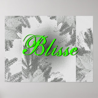 Poster Noël Poinsettia Blisse Blanc Et Gris