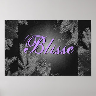 Poster Noel Poinsettia Blisse II Noir Et Gris
