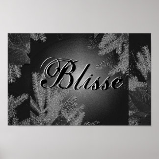 Poster Noel Poinsettia Blisse II Noir Et Gris