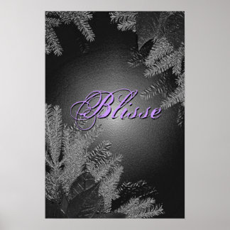 Poster Noël Poinsettia Blisse Noir Et Gris III