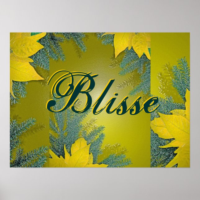 Poster Noël Poinsettia Gold Blisse (Devant)