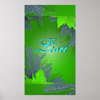 Poster Noël Poinsettia Green Lisa I