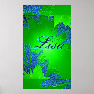 Poster Noël Poinsettia Green Lisa I