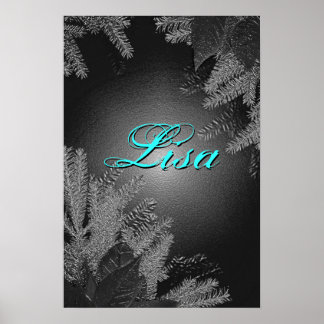 Poster Noël Poinsettia noir et gris Lisa III