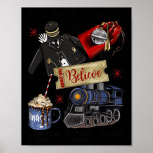 Poster Noël Pôle Nord Express Polaire Tous à l'étranger N