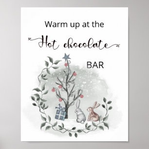 Poster Noël Réchauffez-vous au chocolat chaud bar