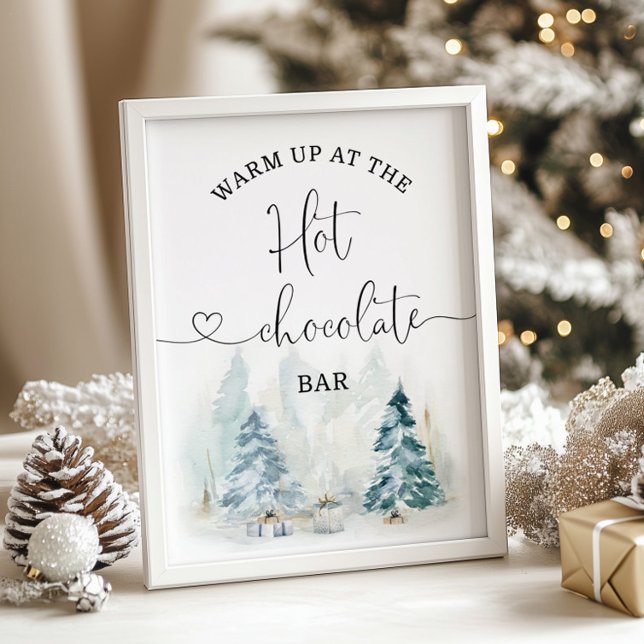 Poster Noël Réchauffez-vous au chocolat chaud bar (Créateur téléchargé)