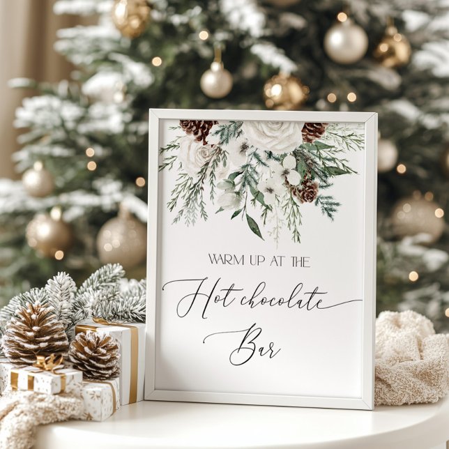 Poster Noël Réchauffez-vous au chocolat chaud bar (Créateur téléchargé)