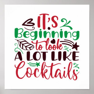 Poster Noël ressemble à des cocktails