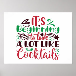Poster Noël ressemble à des cocktails