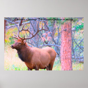 Poster Noël Salutations du chasseur Rassembleur dans ma v