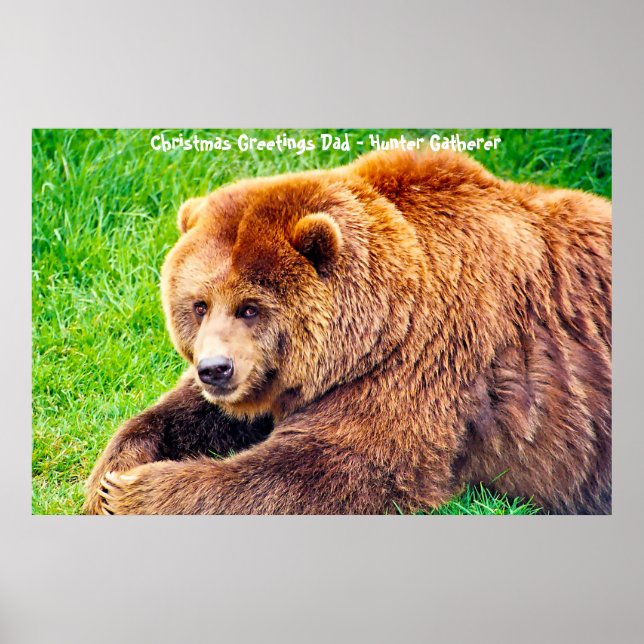 Poster Noël salutations Papa Hunter Gatherer (Devant)