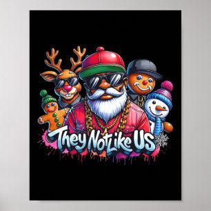 Poster Noël Santa africain ils ne nous aiment pas Joyeux