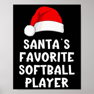 Poster Noël Santa préféré Softll Player drôle Xma