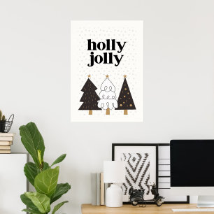 Poster Noël scandinave Holly Jolly