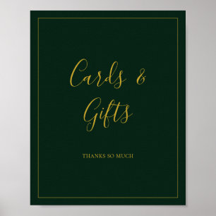 Poster Noël simple   Carte verte et signe cadeau