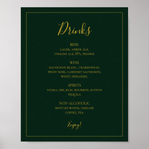 Poster Noël simple et élégant   Panneau Menu Boissons Ver