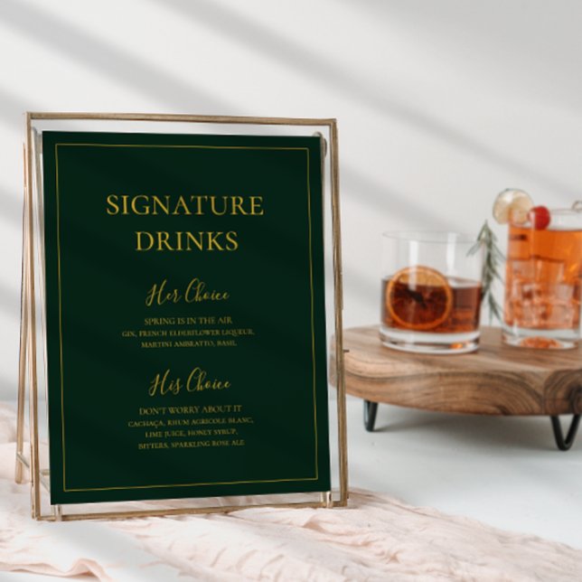 Poster Noël simple | Signature verte Signet boisson (Créateur téléchargé)
