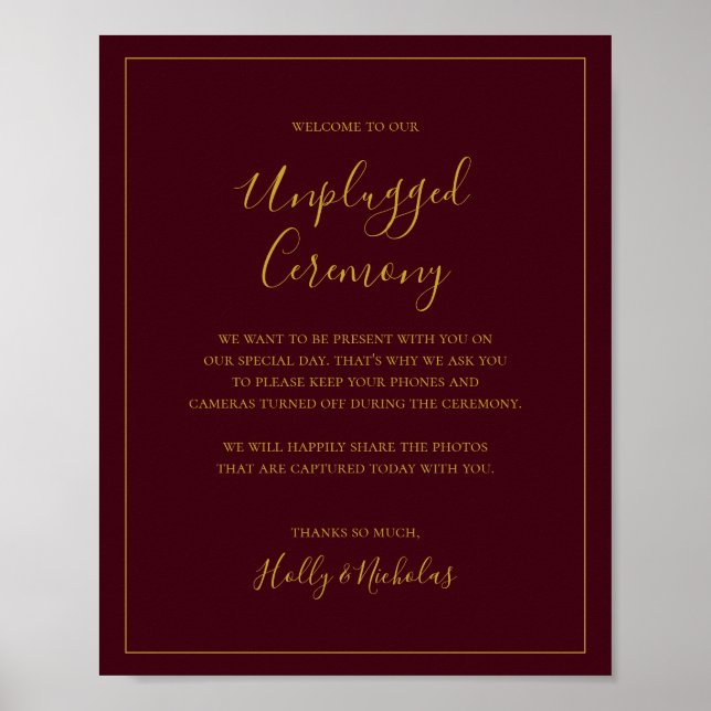 Poster Noël simple | Signe de cérémonie rouge débranché (Devant)