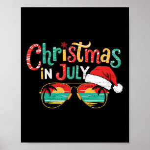 Poster Noël Solitaire En Juillet Vacances D'été Plage Xma