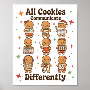 Poster Noël Sped Professeur Tous les biscuits communiquen