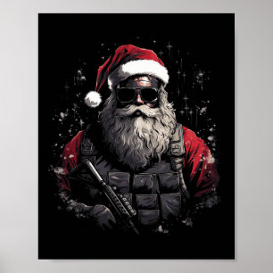 Poster Noël Tactique Père Noël Xmas Idée cadeau