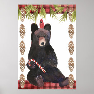Poster Noël très bariolé avec des Pinecones