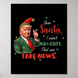 Poster Noël Trump Cher Père Noël Faux News Drôle Noël Tr