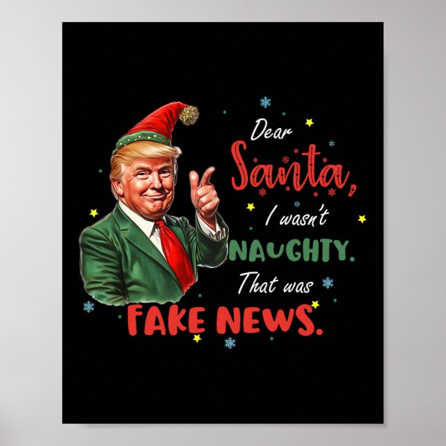 Poster Noël Trump Cher Père Noël Faux News Drôle Noël Tr (Devant)
