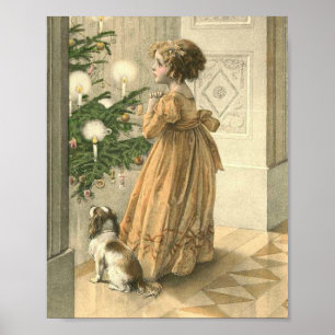 Poster Noël victorien Retro Vintage Holiday