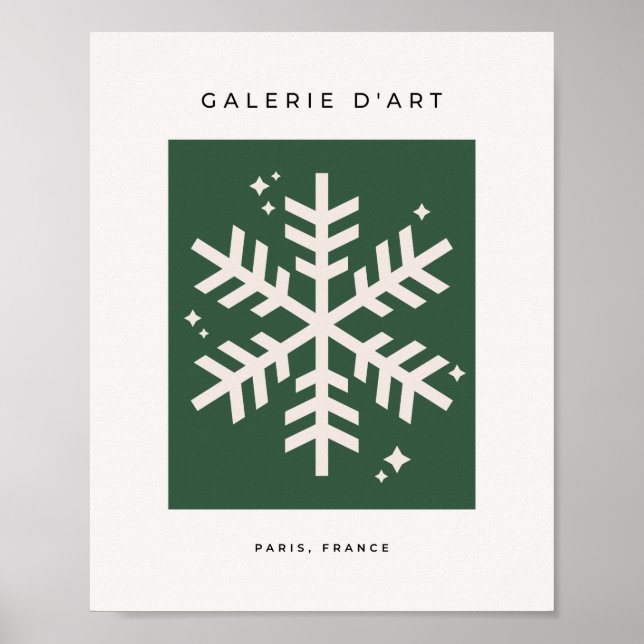 Poster Noël vintage Green Snowflon (Devant)