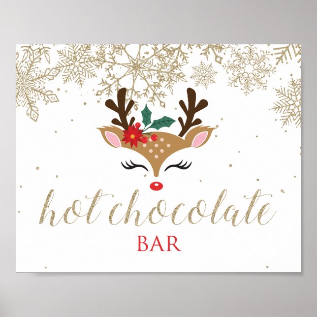 Poster Noëls rennes Hot Chocolat Bar Or (Devant)
