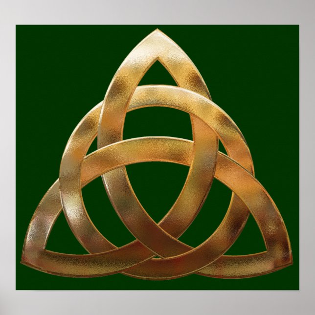 Poster noeud de trinité d'or celtique (Devant)
