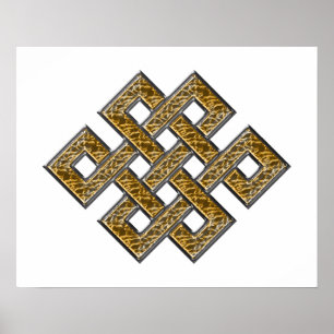 Poster Noeud mystique - Argent et Or 2