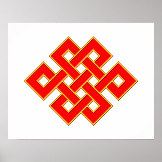 Poster Noeud mystique - Rouge et Jaune (Devant)