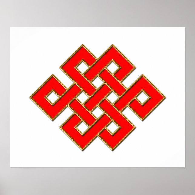 Poster Noeud mystique - Rouge et Or 1 (Devant)