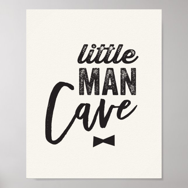 Poster Noeud papillon noir Little Man Cave Boy Baby Nurse (Devant)