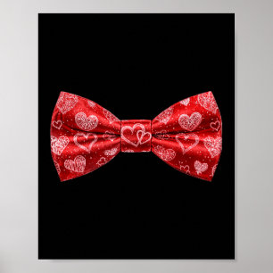 Poster Nœud papillon smoking avec des cœurs mignons pour