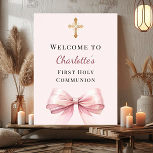 Poster Nœud rose blush pour la bienvenue de la Première S