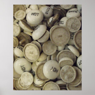 Poster Noeuds vintages en porcelaine chaude et froide