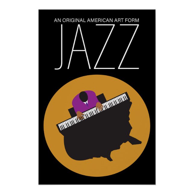 Poster noir AmericanJazz (18,67 po x 28 po) (Devant)