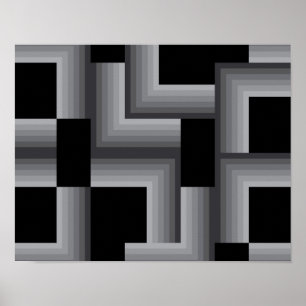 Poster Noir, argent, cool, unique, tendance formes carrés