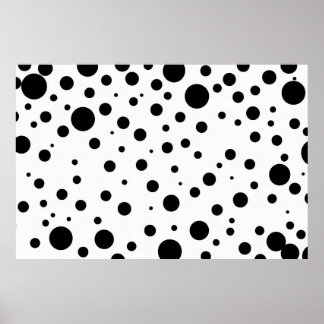 Poster Noir blanc Abstrait Polka Motif moderne