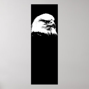 Poster Noir Blanc Américain Bald Eagle pop art