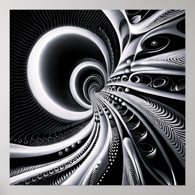 Poster Noir & Blanc Dans Le Trou Du Monde (Devant)