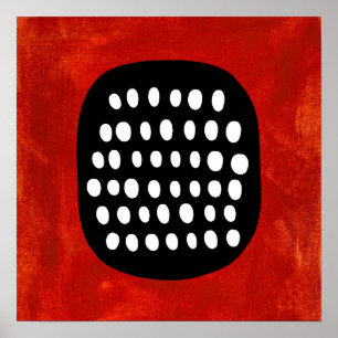 Poster noir blanc et rouge simple Art mur