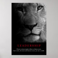Noir Blanc Motivation Leadership Lion Portrait